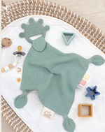 Silicone Muslin Comfort Teether - Sage: Sage