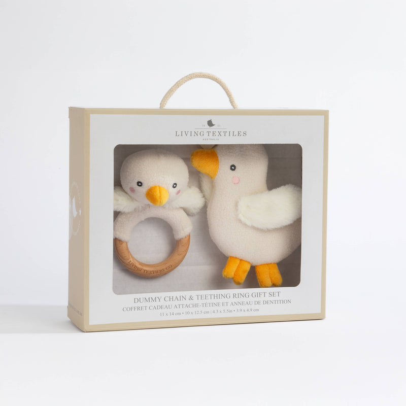 Teething Ring & Dummy Chain Gift Set - Goosey Goosey