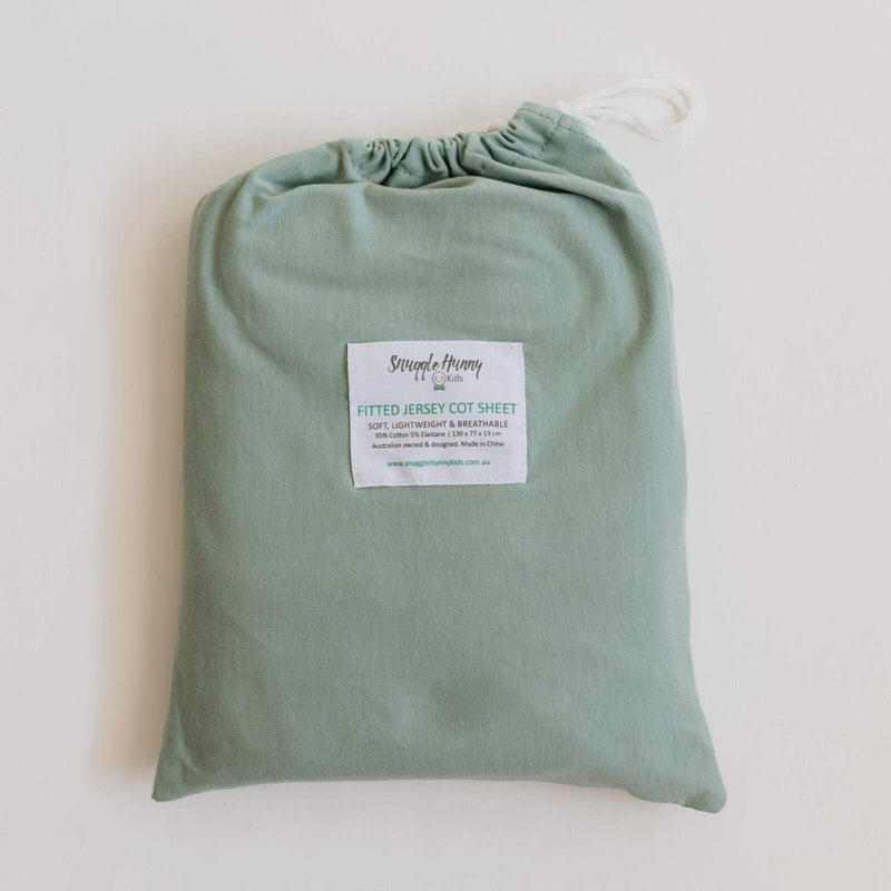 Snuggle Hunny Kids | Sage | Fitted Cot Sheet