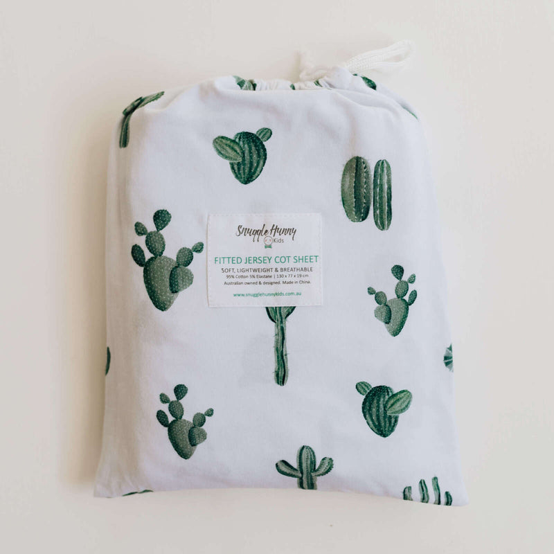 Snuggle Hunny Kids |  Cactus | Fitted Cot Sheet