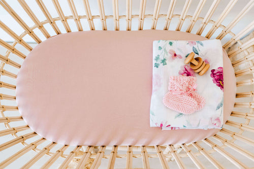 Snuggle Hunny Kids | Lullaby Pink | Bassinet Sheet / Change Pad Cover