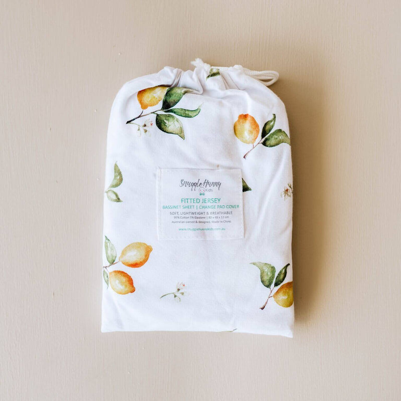 Snuggle Hunny Kids | Lemon | Bassinet Sheet / Change Pad Cover