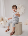 Karibou Kids | Liam Boys Muslin Jumpsuit - Dusty Blue