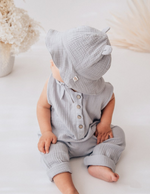 Karibou Kids | Liam Boys Muslin Jumpsuit - Dusty Blue