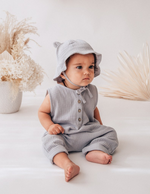 Karibou Kids | Liam Boys Muslin Jumpsuit - Dusty Blue