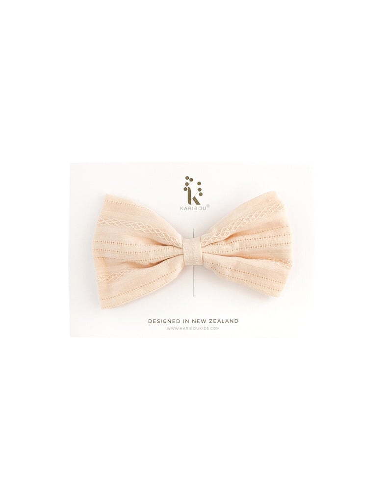 Karibou | Nova Textured Cotton Bow Hair Clip - Creme Brulee