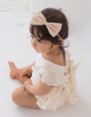 Karibou | Nova Textured Cotton Bow Headband - Creme Brulee