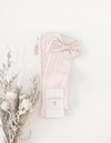 Karibou | Knee-High Luxe Cable Knit Socks With Bows - Marshmallow