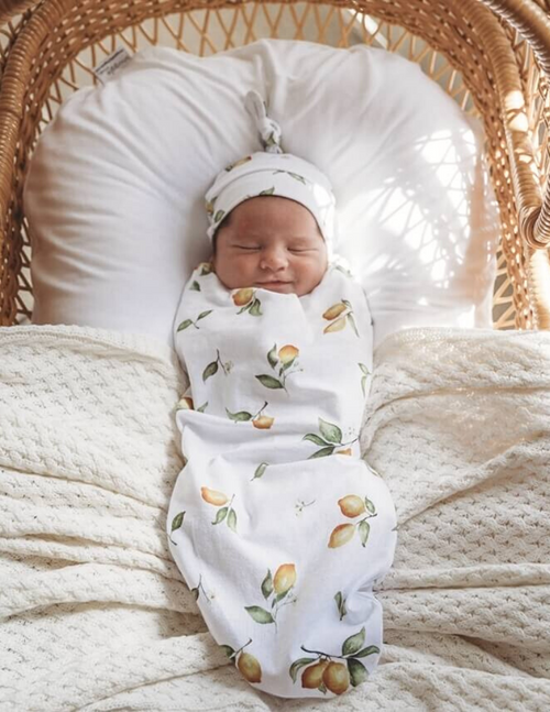 Snuggle Hunny Kids | Lemon I Snuggle Swaddle & Beanie Set