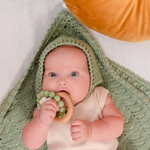 OB Designs | Sage | Crochet Bonnet & Bootie Set | Handmade
