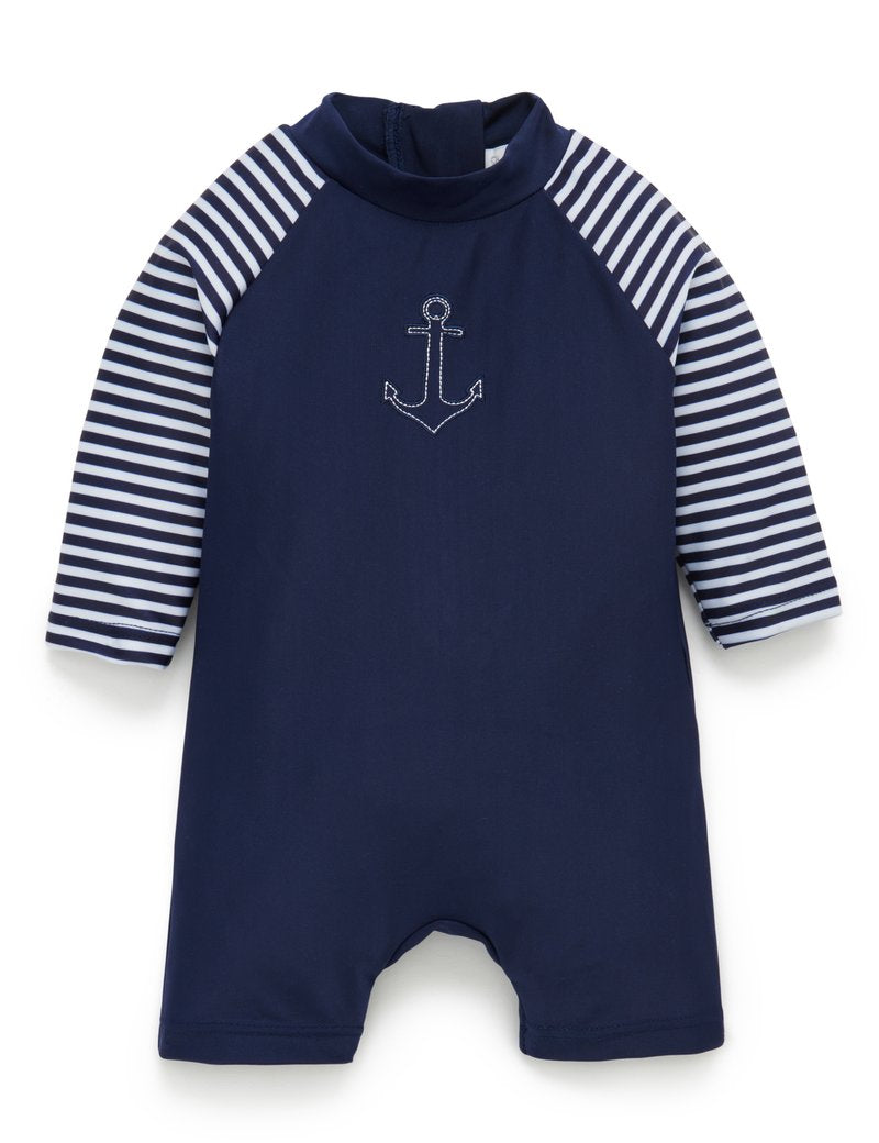 Purebaby | Long Sleeve Sunsuit French Navy