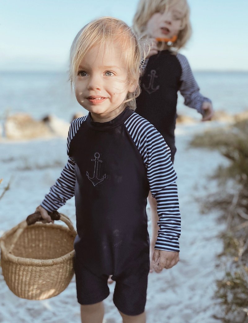 Purebaby | Long Sleeve Sunsuit French Navy
