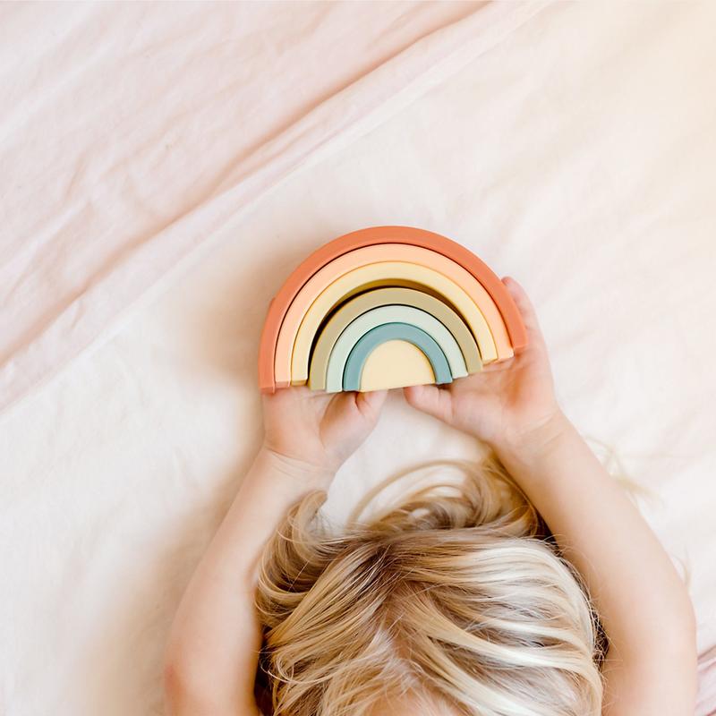 OB Designs | Silicone Rainbow Stacker | Cherry