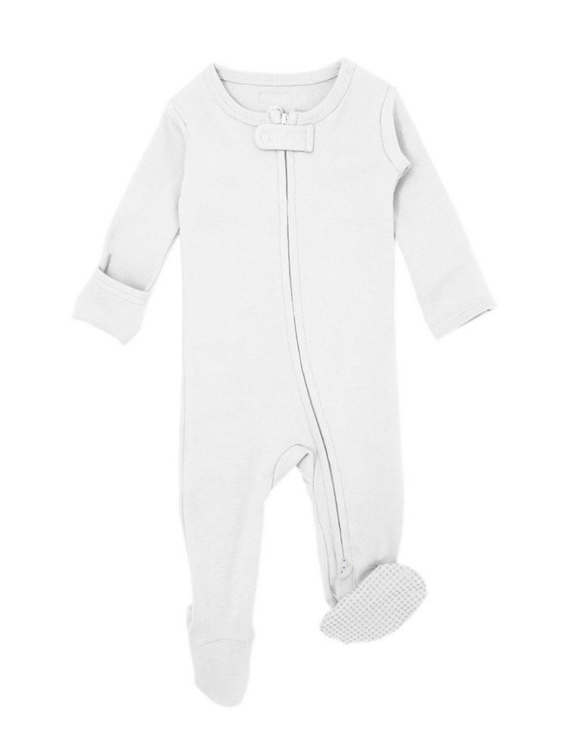 L'ovedbaby | Organic Zipper Footie - White