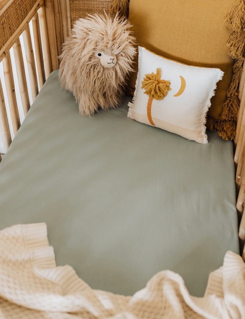 Snuggle Hunny Kids | Sage | Fitted Cot Sheet