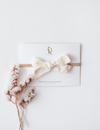 Karibou | Sweetheart Linen Bow Headband - Warm White