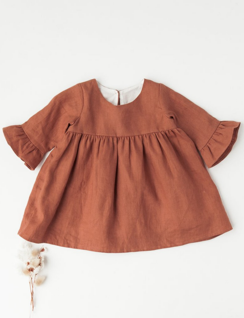 Karibou | Indi Bell Sleeve Linen Dress - Sunkiss