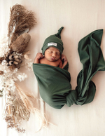 Snuggle Hunny Kids | Olive | Baby Jersey Wrap & Beanie Set