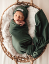 Snuggle Hunny Kids | Olive | Baby Jersey Wrap & Beanie Set