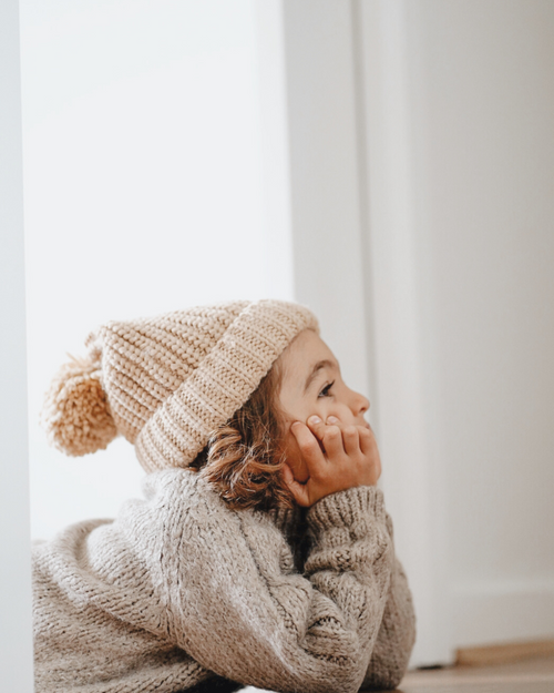 L + L The Label | Kids Knit Beanie - Oatmeal