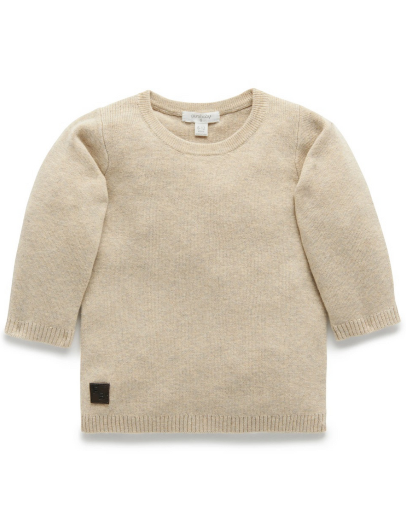 Purebaby | Fine Rib Jumper Toast Melange