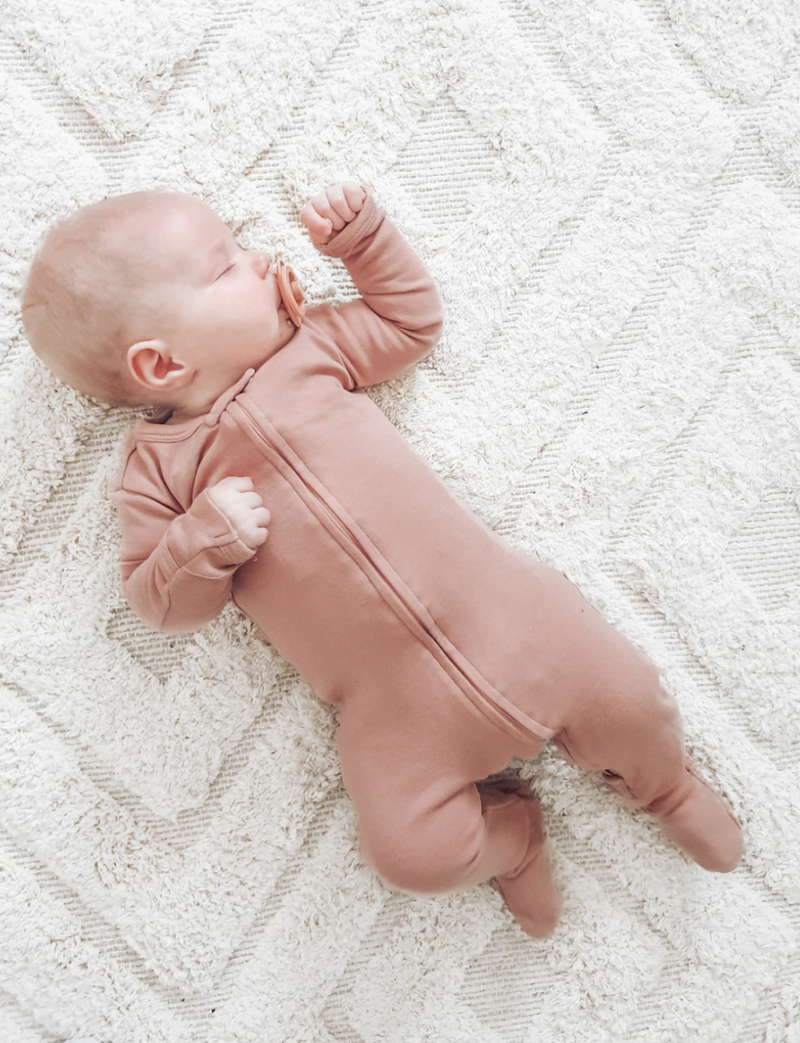 L'ovedbaby | Organic Zipper Jumpsuit - Mauve