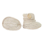 OB Designs | Vanilla | Crochet Bonnet & Bootie Set | Handmade