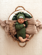 Snuggle Hunny Kids  | Olive Ribbed Knotted Beanie