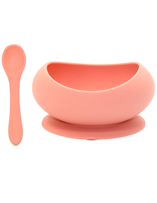 OB Designs | Stage 1 Suction Bowl & Spoon Set | Guava