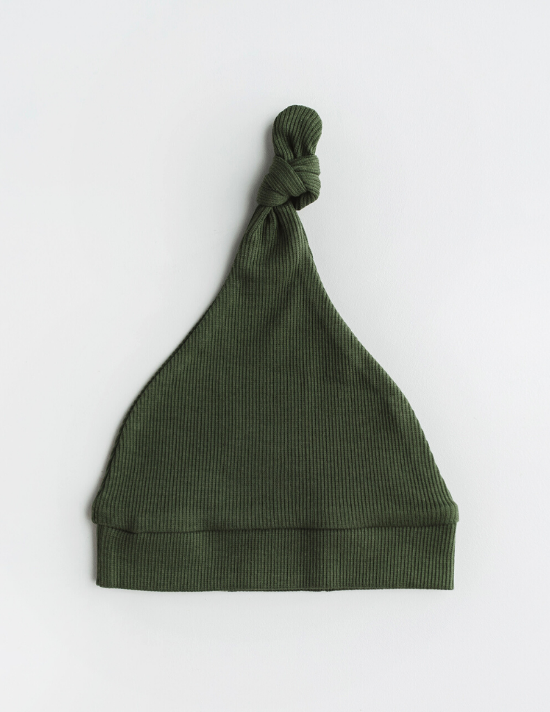 Snuggle Hunny Kids  | Olive Ribbed Knotted Beanie