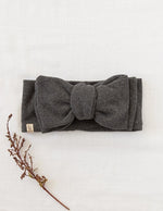 Karibou | Ribbed Oversized Bow Headwrap In Marle Grey