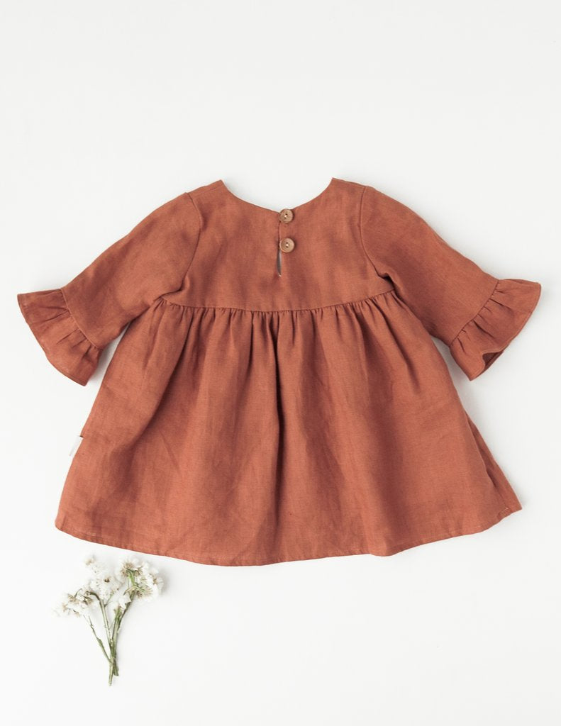 Karibou | Indi Bell Sleeve Linen Dress - Sunkiss