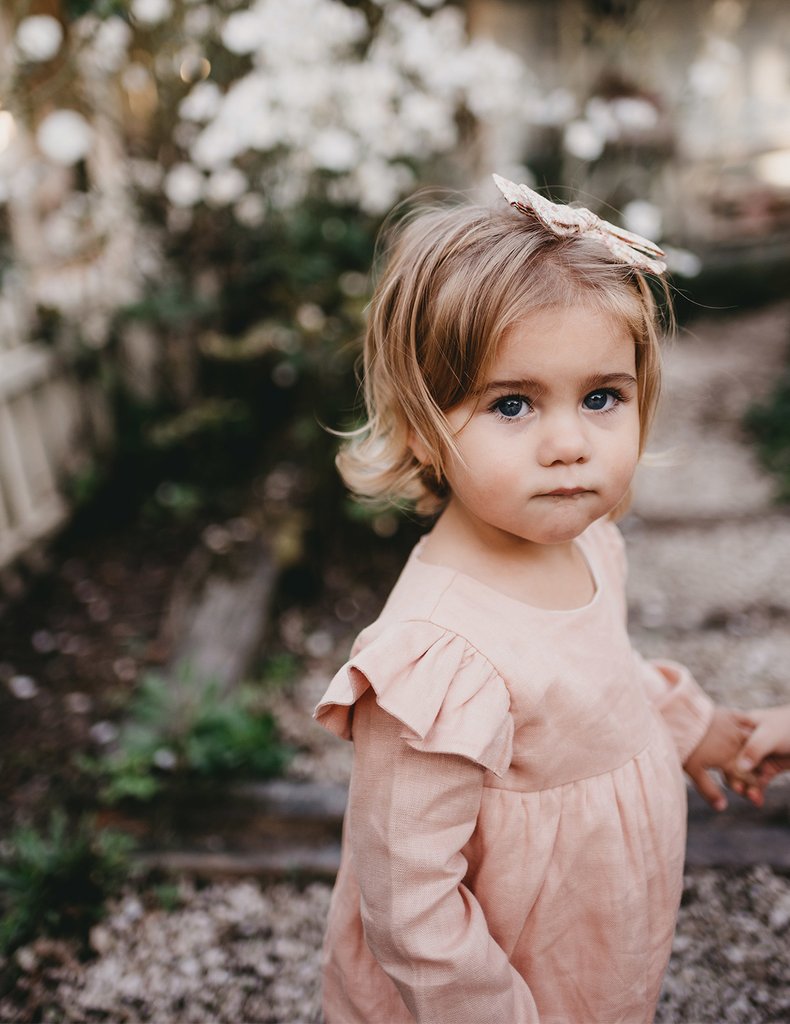 Karibou |  Milana Winged Linen Playsuit - Sweet Peach