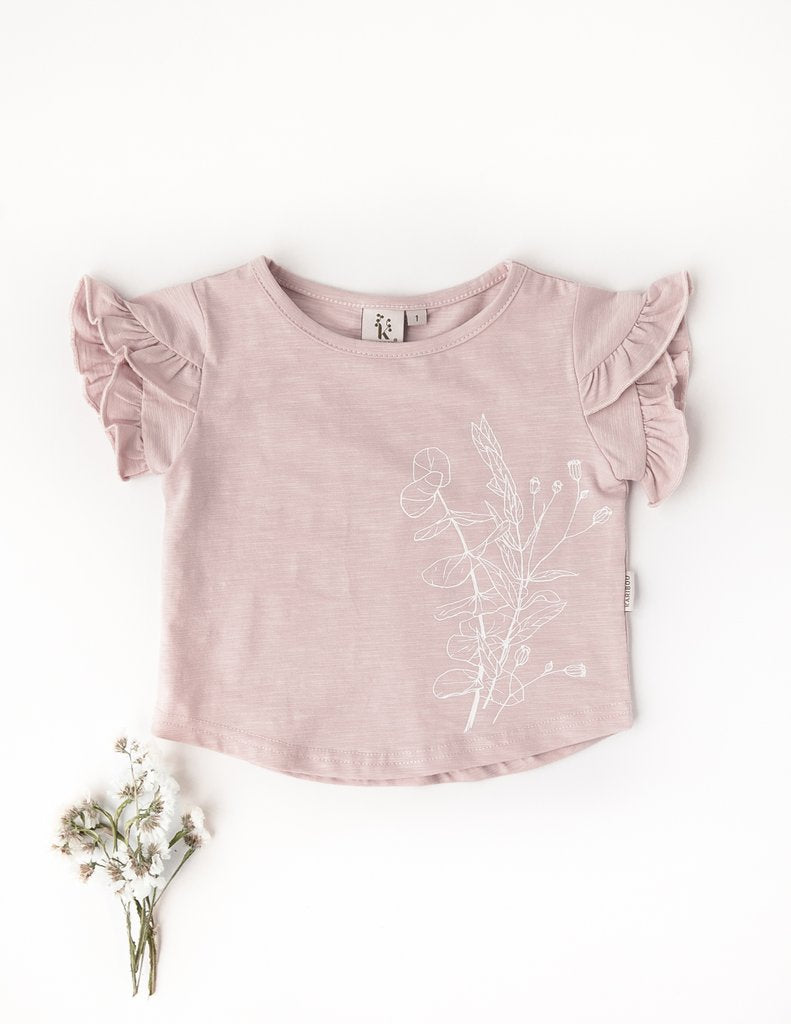 Karibou | Olivia Girls Cotton Slub T-Shirt - Powder Pink