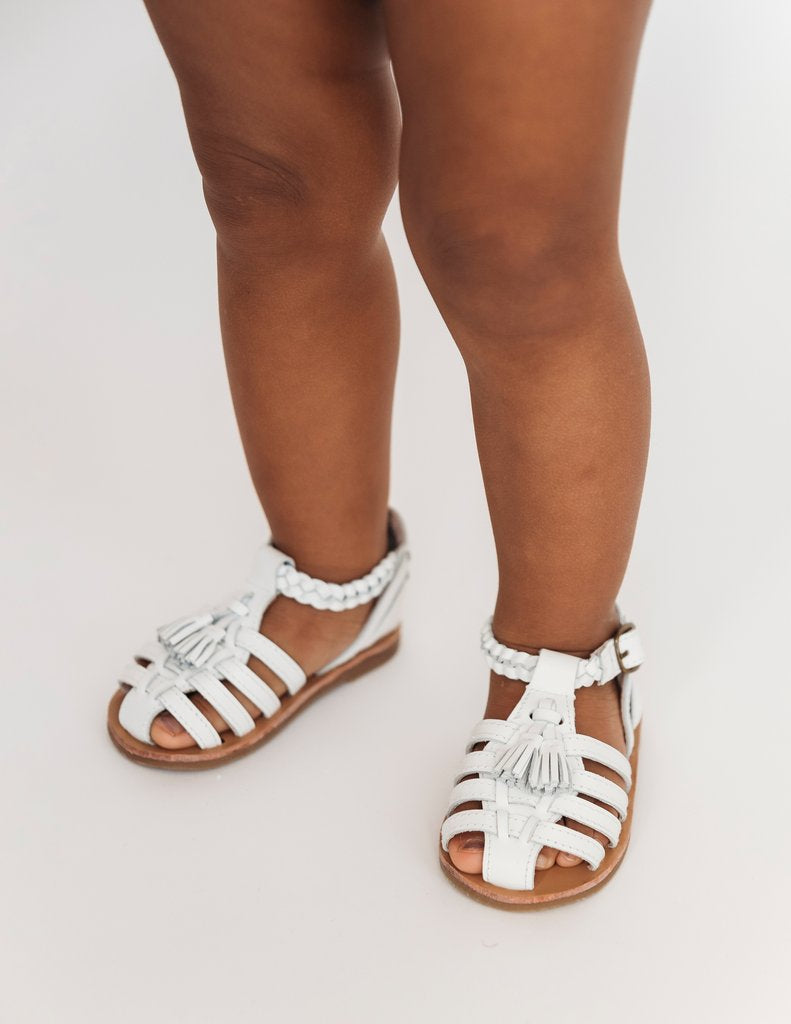 Santorini Genuine Leather Sandals - White