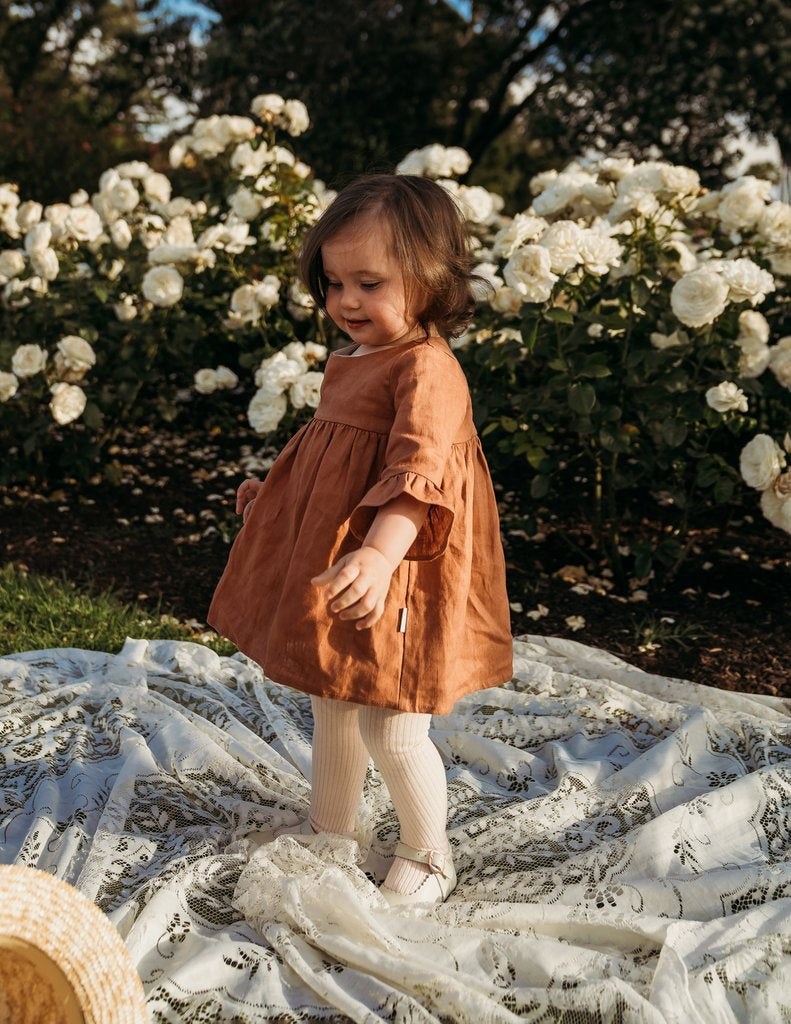 Karibou | Indi Bell Sleeve Linen Dress - Sunkiss
